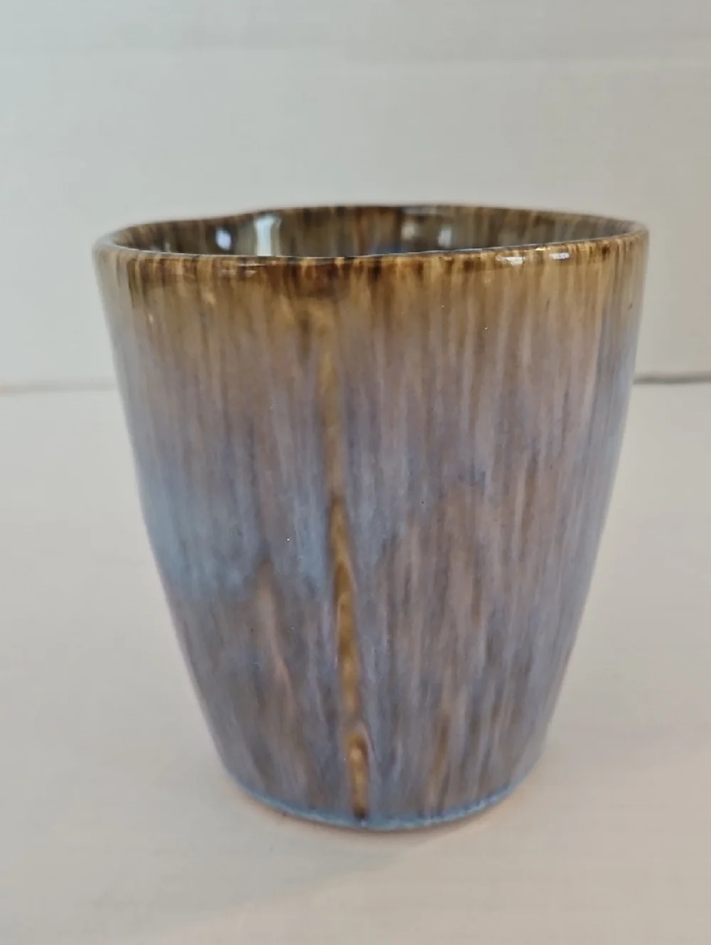 Crate&Barrel Julo Blue and Brown Reactive Glazed Ceramic Coffee Tea Mug